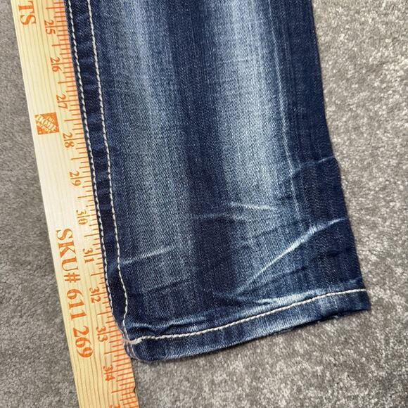 Miss Me Straight Leg Jeans Women’s 27 Blue VTG‎ 23C JD1071T Distressed Stretch - Picture 3 of 14
